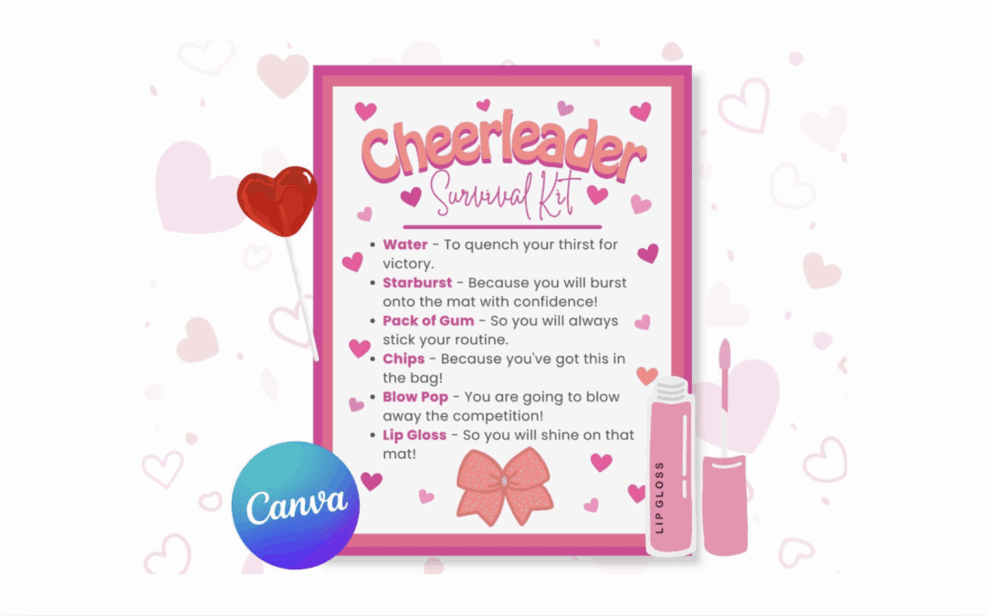 Cheer Survival Kit | | Editable Template| Cheer Team Gift Idea